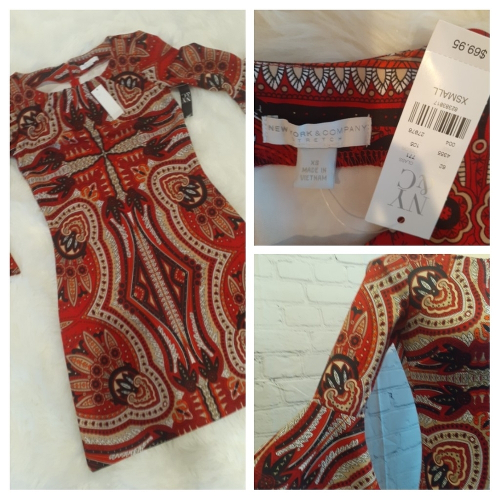 NEW YORK AND COMPANY MULTICOLORED DRESS